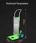 Heavy Duty Electric Stair Climbing Hand Truck Moves Super heavy Loads Up Stairs Like A Boss With Powerful Brushless Motor And 300Kg Capacity To Make Moving Easy, showing technical parameters.
