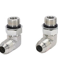 Solid 2 Pack 1/4 Inch 37 Degree Flare To SAE Orb Hydraulic Fitting Adapter Connects Threads To Orbit Rings Like A Champ For Hoses Valves Cylinders And Pumps Leak Free Under Pressure Always For Heavy Duty Work Built Sick Every Single Day, 90 degree carbon steel elbow fittings