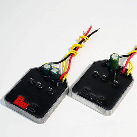 Heavy Duty 60 Amp 21 Volt Brushless Angle Grinder Control Board With Single Capacitor for Lithium Tools, compact metal design.