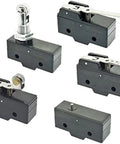 Encoder with microswitch and rotary encoder function, limit travel, small horizontal roller lever, hinge, screw terminal, durable build