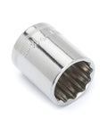 18mm 3/8 Inch Drive 12 Point Standard Metric Socket, Chrome Vanadium Steel, Nickel Chrome Plated, Mirror Polish Finish
