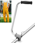 Ergonomic Back Saver Handle Extension for Weed Eaters and String Trimmers fits most shaft sizes 26mm or 28mm, shown installed
