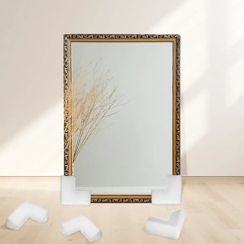 Thickened Foam Corner Protectors For Picture Frames And Mirrors, Adjustable L Shaped Cushions To Cushion And Protect on mirror corners