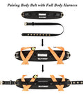 Tongue Buckle Body Belt With Hip Pad And Dual Side D Rings For Personal Fall Arrest, Restraint, And Work Positioning shown in stages