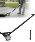 Person using Heavy Duty Manhole Cover Hook With Double Wheels For Easy One Person Lifting Of Storm Drains Sewer Lids Septic Tanks