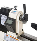 Dead Reliable Bench Top Wood Lathe With 12 Inch Swing And 15 Inch Turning Space featuring variable speed control display.