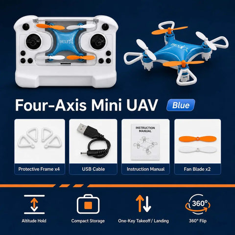 Beginner Friendly Mini Drone for Easy Carry and Stable Hover With Altitude Hold, Headless Mode, 360 Degree Flips, LED Lights