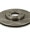 Front Solid Disc Brake Rotor Set 2 Pack Black Ecoated Finish straight view of cast iron rotor, 11.81 inch diameter for reliable stopping power.