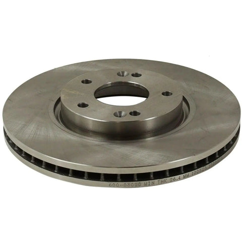 Front Solid Disc Brake Rotor Set 2 Pack Black Ecoated Finish straight view of cast iron rotor, 11.81 inch diameter for reliable stopping power.