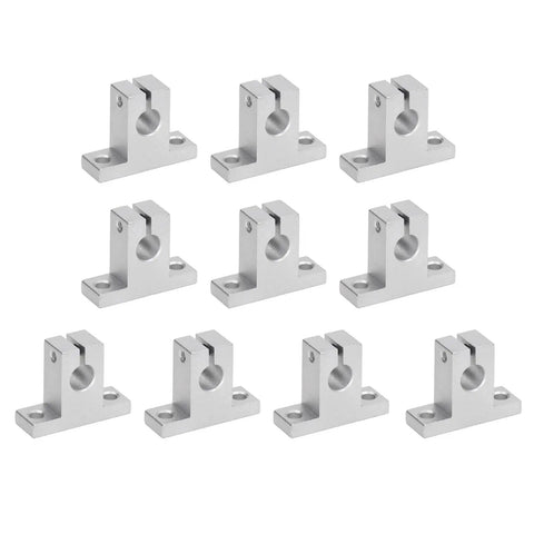 10 Piece Linear Motion Rail Support Brackets Set For Heavy Duty Robotics And Automation, Premium Aluminum Alloy, High Precision Machining, Smooth Edges, Rock Solid And Ultra Durable, Reliable For CNC Machines And Industrial Projects. 10-pack silver brackets