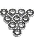Ten 6000-2RS rubber-sealed deep groove ball bearings, bore 0.39 in, outer diameter 1 in, width 0.31 in, ABEC-5.