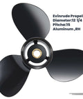 Aluminum Boat Propeller 12 1/4 Inch Diameter 15 Inch Pitch Right Hand Rotation 13 Spline Fits BRP Johnson Evinrude OMC Stern Drive 40 75 HP OEM Upgrade 3 Blade Prop 12.25 Diameter 15 Pitch