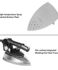 Rock Solid 1200 Watt Industrial Steam Iron With Titanium Coated Soleplate And Massive Three Liter Reservoir, showcasing the die-casting integrated molding.