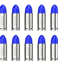 10-pack of 9mm Round Action Training Snap Caps for Dry Fire Practice Realistic Weight Metal Dummy Rounds, Safe Loading Firing.