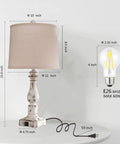 Touch Control Rustic Table Lamps Set of 2 with Dual USB Ports 3 Way Dimmable Vintage Bedside Lamps Antique White Resin Finish