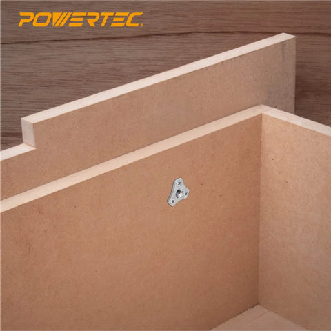 5/16-18 Screw-On Tee Nuts Pack Of 8, 1/2 Inch Length installed in wooden furniture joint for secure fastening