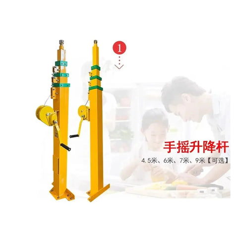 Tough As Nails Telescopic Surveillance Mast Portable Aluminum Tower With Hassle Free Quick Deploy Mounting Rig For Outdoor Cameras Antennas And Lighting Sets Rock Solid Universal Top Kit shown with hand winch mechanism.