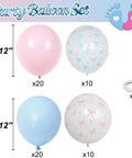 Pastel Pink and Blue Gender Reveal Balloons Set 60 Pack 12 Inch Includes 20 Pink 20 Blue 10 Pink Bow Print 10 Blue Bow Print Balloons Plus Ribbon