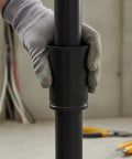 Heavy Duty Pe Conduit Connector Push Fit Direct Socket For Cable Management Easy Peasy Setup Smooth Sailing Install Outdoor Rated Rugged Construction Utility Network 160Mm Joint Fitting Assembly with hand securing the fitting.