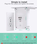 Installation guide for Wall Outlet Extender With Surge Protector Six AC Outlets USB C And USB A Ports Space Saving Shelf.