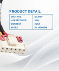 FN60B ZL ZWR50F Air Conditioning Brushless DC Fan Motor connector details with voltage, power, and speed specifications