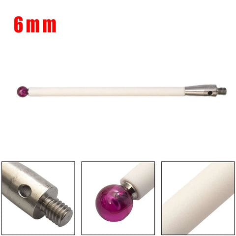 2-pack A-5000-3712 CMM touch probe stylus with 6mm pink ball, ceramic handle, M4 thread, 100mm length