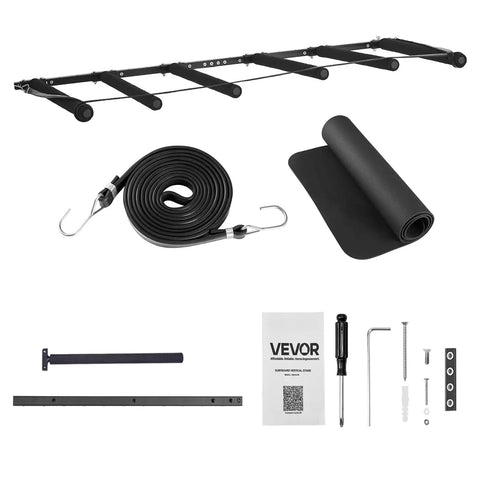 Keep Your Sick Gear Organized With This Heavy Duty Surfboard Wall Mount Vertical Paddle Board Rack Featuring Hella Secure Rubber Padding For Effortless Garage Storage And Zero Clutter Vibes, components and assembly tools.