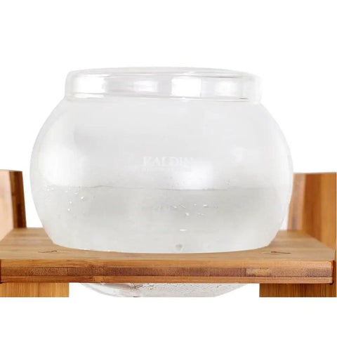 Kickback Ready Dutch Cold Brew Coffee Maker 1500ml Wooden Tower Iced Coffee Pitcher with clear water reservoir.