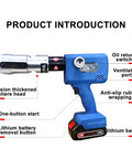 Heavy Duty Electric Tube Pressing Machine With Rechargeable Battery showing precision pliers head and ergonomic handle for easy use.