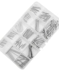 304 Stainless Steel Split Cotter Pins Kit 150 Pieces In 15 Sizes M1 To M3 U Shape Fasteners in plastic organizer box