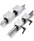 Pro Grade Linear Guide Rail Kit with Two Rails and Four Blocks SBR12UU Smooth Motion for CNC Parts, Adjustable 200mm to 1500mm Length, Pre Drilled Support Rails, Low Friction System for Precise, Reliable Motion in Tough Builds, four-block rail set