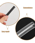 Totally Fresh 78 Piece Heat Shrink Shoelace Tips Repair Kit With Plastic End Caps For Formal And Athletic Shoes Portable Fix Tool To Prevent frayed laces Anytime Wherever You Go, black tip close-up