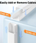 TV Cord Hider For Wall Mounts Paintable Cable Cover For 2 To 3 Wires Easy Install Wire Management For TV Cables Behind Your Flat Screen White UL94 V0 Safe Keeps Wires Hidden And Neat For A Slick Look. snap-on white cord cover for wall-mounted TV cables, 2-piece raceway