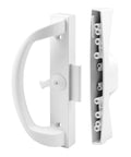 Patio Sliding Door Handle Set With Clamp Upgrade For A Solid Beefy Grip And Secure Latch White Finish Single Pack Designed For Older Sliding Doors For Easy Install