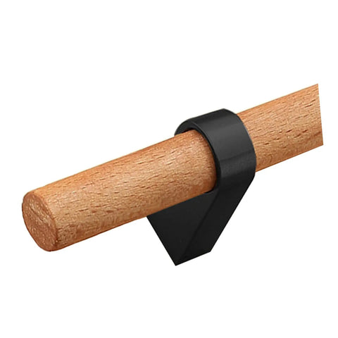 Solid Wood Drawer Pulls And Cabinet Handles Black Single Hole Wood Doorknob European Style Anti Collision Hardware close-up view