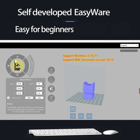 Software interface for Mini 3D Printer for Beginners, Fully Assembled Desktop Printing Machine with High Precision 0.05mm Layer Resolution
