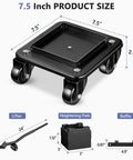 Heavy Duty 2000 Lbs Furniture Dolly Set Of 4 with ball bearing casters, 7.5 inch steel platform, removable baffles, lifter, heightening pads