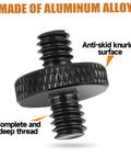 Four Pack One Quarter Inch Male To One Quarter Inch Male Tripod Screws, Double Head Converter featuring anti-skid knurled surface