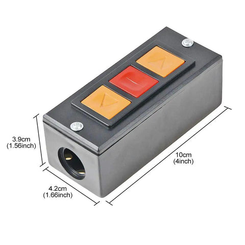 Heavy Duty Push Button Switch For Rolling Doors Up Down Stop 600V 3A Momentary Black Plastic Three Button Panel 4 Inch