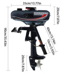 Powerful 3.5HP 2 Stroke Outboard Motor With Water Cooling System Rugged For Rough Rivers and Fishing Trips side view
