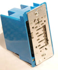 Side view of Decora Countdown Timer Switch For Lights And Fans, 1800W 20A, with blue casing and metal fittings