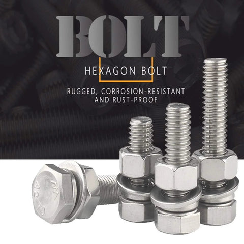 Heavy Duty Stainless Steel Hex Head Screws Bolts Kit Set With Nuts Flat Washers And Lock Washers 10 Sets 5/16-18 X 1-1/2 Inches 304 Grade 18-8 Fully Threaded Hex Bolts Kit By Levanco, corrosion-resistant and rugged.