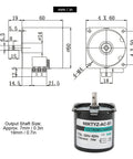 Heavy Duty 14 Watt Ac Synchronous Motor With High Torsion Metal Gears And Pure Copper Coil For Smooth Central Shaft Bracket Automated Industry Use at 110rpms dimensions, details and output shaft size.