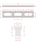 Technical drawing of 12 Pack Woodworking Planing Stop Set With 19mm Aluminum Pew Dogs Clamp And Non Slip Pads For Tables And Workbenches