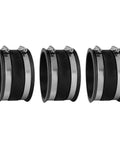 3-Pack of 4 Inch Dust Control Flex Cuff with Steel Clamps Rubber Cuff Coupler for Woodworking Dust Collection Fittings Airtight Seal