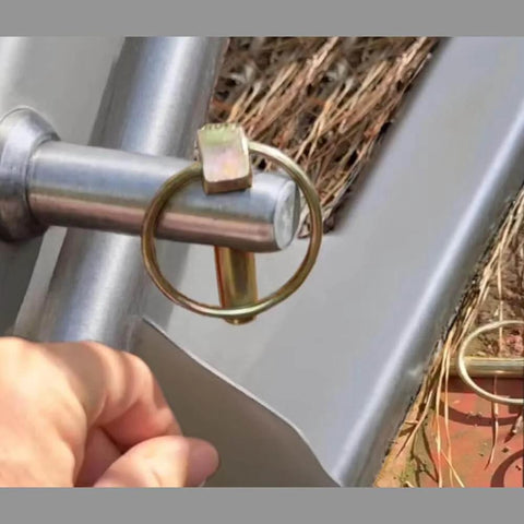 Beefy Heavy Duty Lynch Pin Set 0.39 Inch Self Locking Trailer Hitch Pins Kit Zinc Plated Steel 0.394 x 1.75 Inch in use