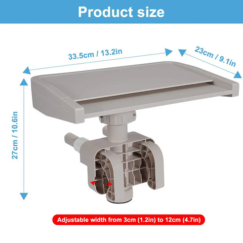 Pool Fountain Waterfall Attachment For Above Ground Pools With Frame Clamp Adjustable Width Beige Color Backyard Vibe