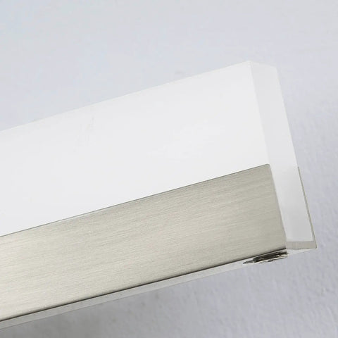 Close-up of a 32 Inch LED Bathroom Vanity Light Bar in Brushed Nickel Dimmable Over Mirror Fixture