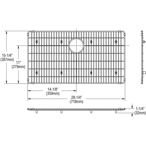 Diagram of Stainless Steel Bottom Grid For 28 By 15 Inch Elkay Sinks Built To Last Corrosion Resistant Shield That Protects