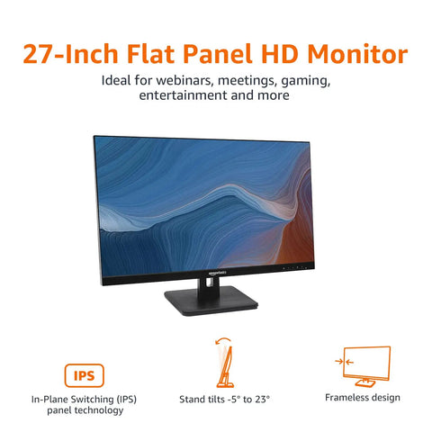 27 Inch IPS Full High Definition Monitor With An Adjustable Stand For Home Office And Entertainment 75 Hz Refresh Rate